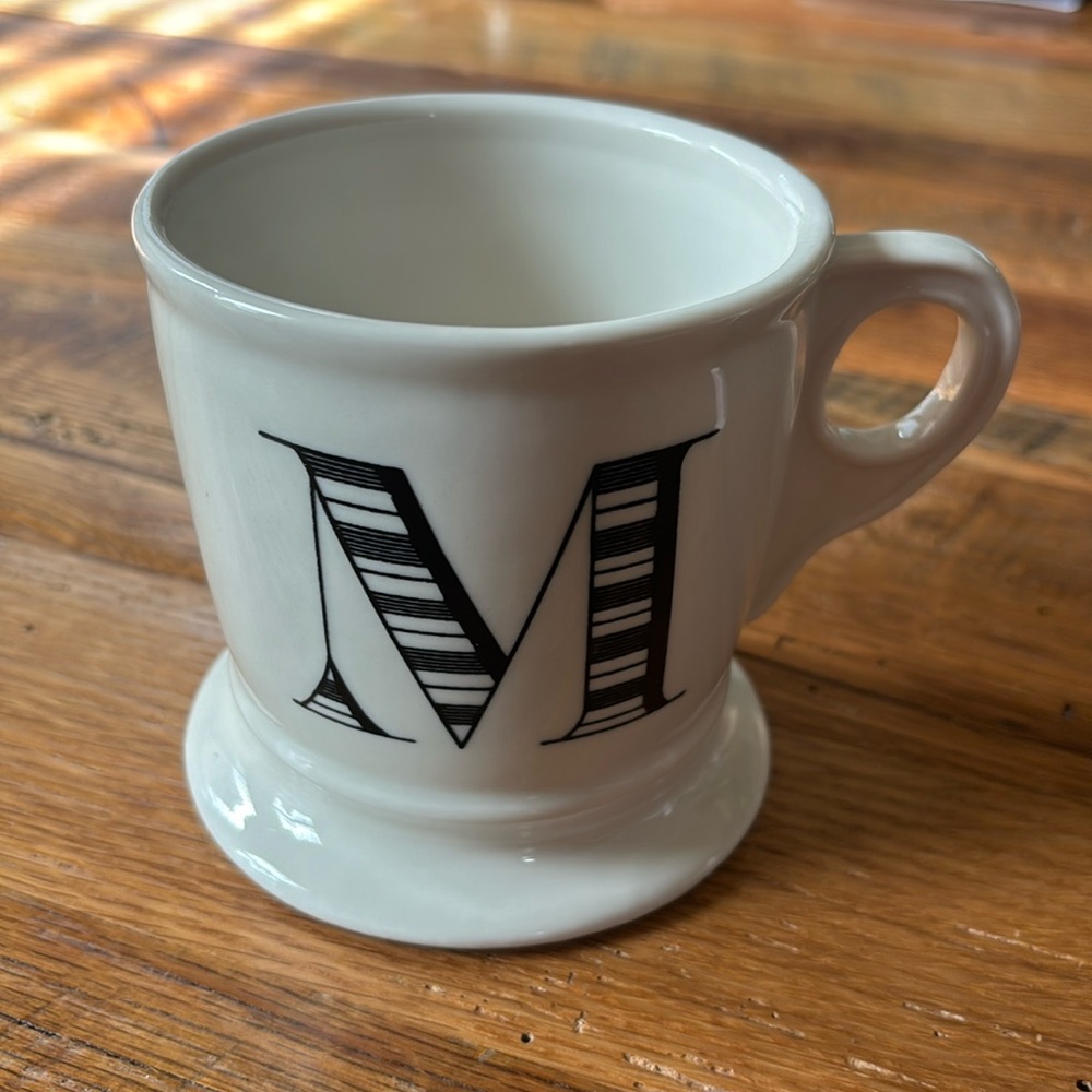 ANTHROPOLOGIE Mug Monogrammed Mugs "M"